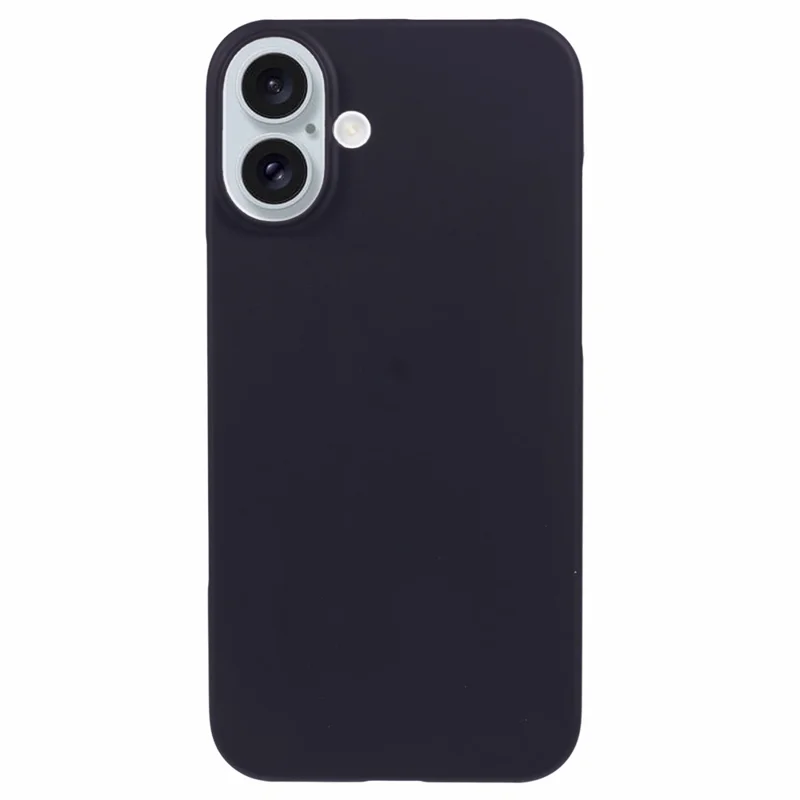 For iPhone 16 Shockproof Hard PC Phone Case Rubberized Phone Cover - Black