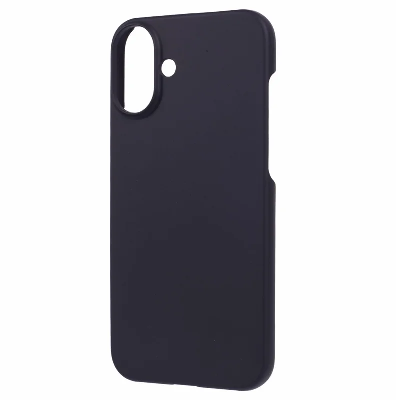 For iPhone 16 Shockproof Hard PC Phone Case Rubberized Phone Cover - Black