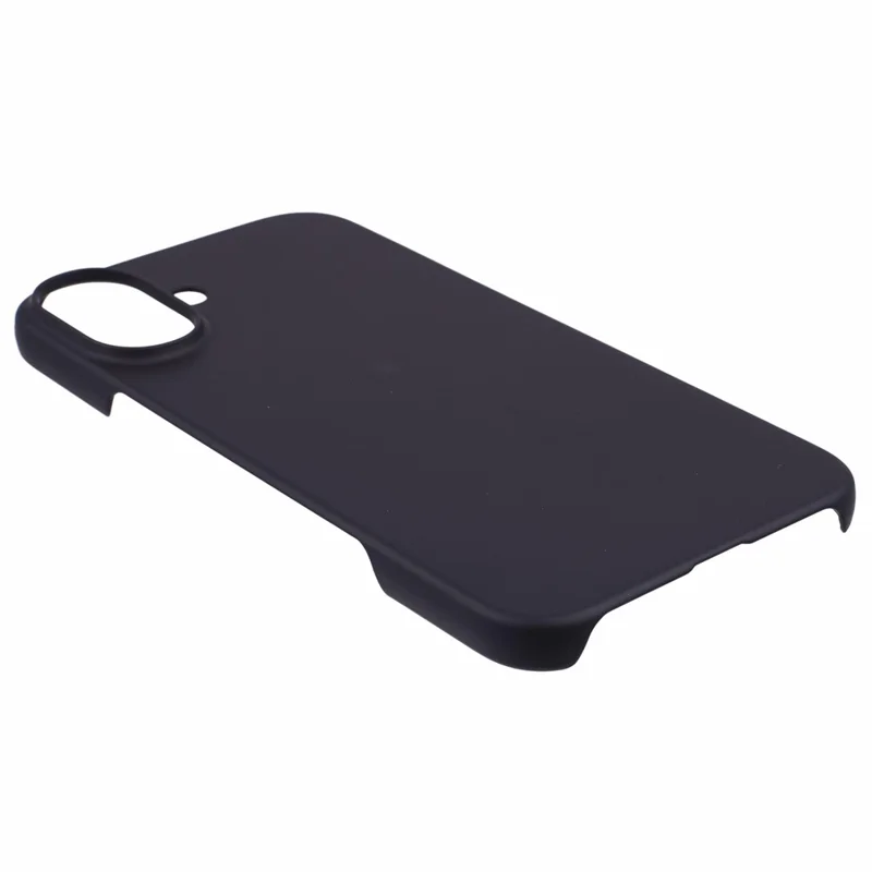 For iPhone 16 Shockproof Hard PC Phone Case Rubberized Phone Cover - Black