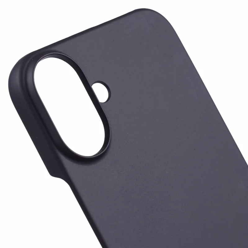 For iPhone 16 Shockproof Hard PC Phone Case Rubberized Phone Cover - Black