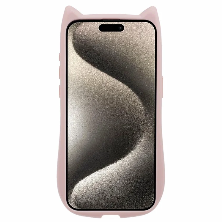 JTW Series For iPhone 15 Pro TPU Case Epoxy Glitter Sequins TPU Phone Cover Cat Ear Design - Pink