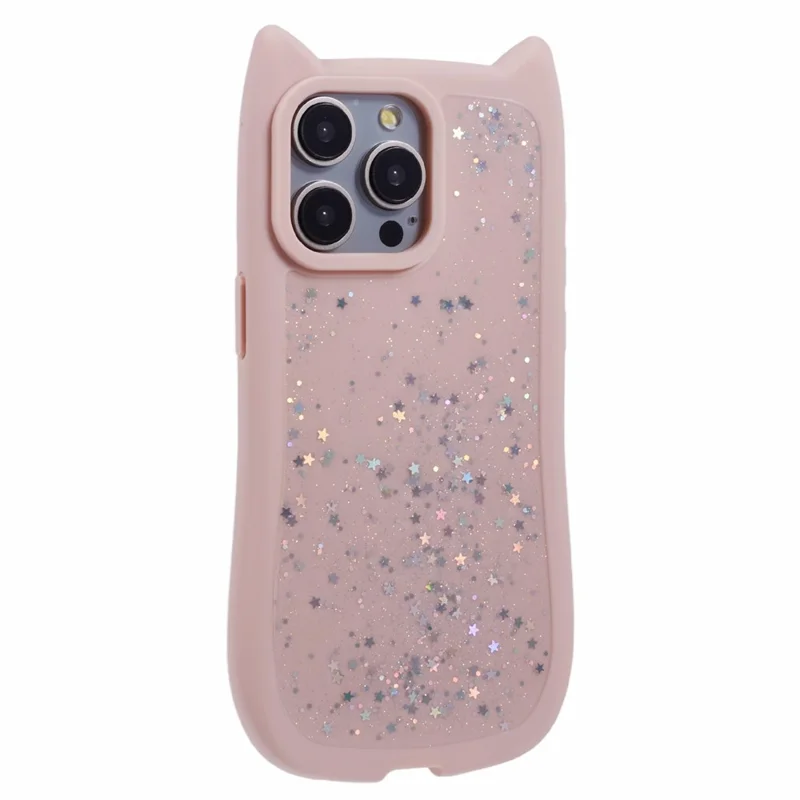 JTW Series For iPhone 13 Pro Slim Case Epoxy Design Large Cutout TPU Phone Cover - Pink