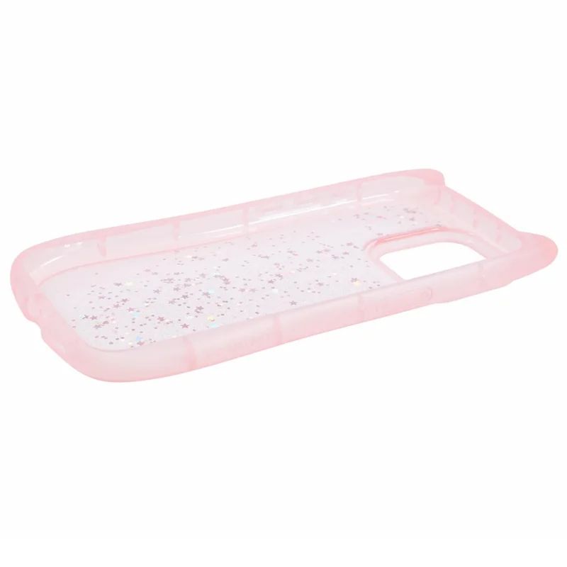 JTW Series For iPhone 12 / 12 Pro Case Epoxy TPU Phone Cover Cute Cat Ear Design - Transparent Pink
