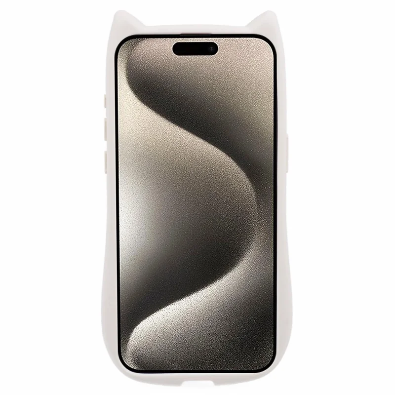 Custodia JTW Series per iPhone 12 / 12 Pro Epoxy TPU Custodia per telefono Cute Cat Ear Design - Beige