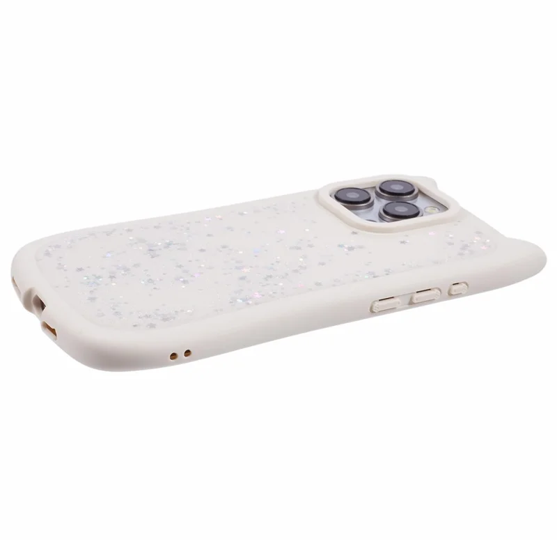 Custodia JTW Series per iPhone 12 / 12 Pro Epoxy TPU Custodia per telefono Cute Cat Ear Design - Beige