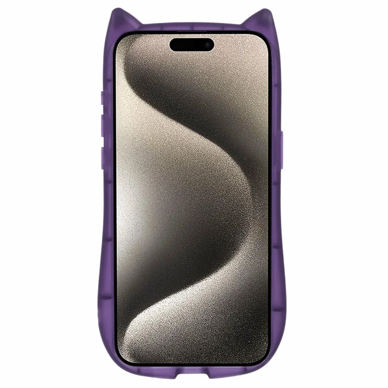 JTW Series For iPhone 12 / 12 Pro Case Epoxy TPU Phone Cover Cute Cat Ear Design - Transparent Purple