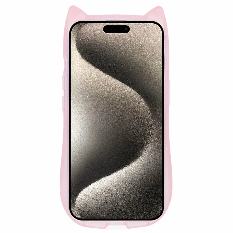 JTW Series For iPhone 14 Case TPU Cat Ear Phone Cover Bling Star Epoxy - Transparent Pink
