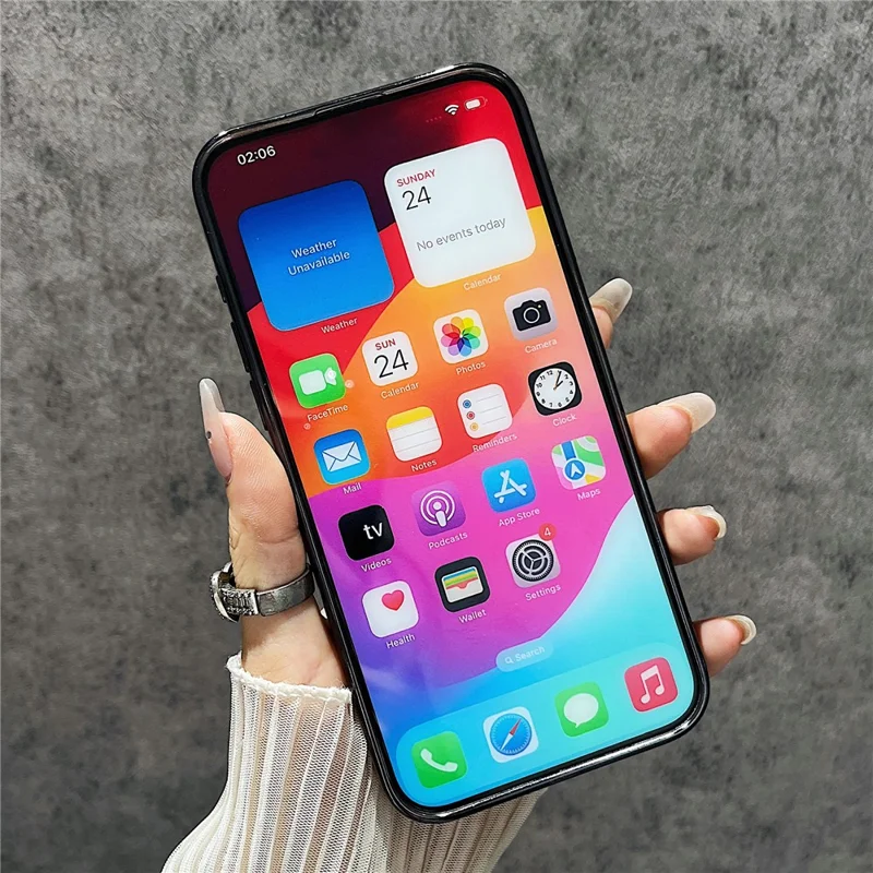 For iPhone 12 Pro Max Case Feather Yarn Texture Quicksand Swan TPU Phone Cover with Glass Lens Film - Blue