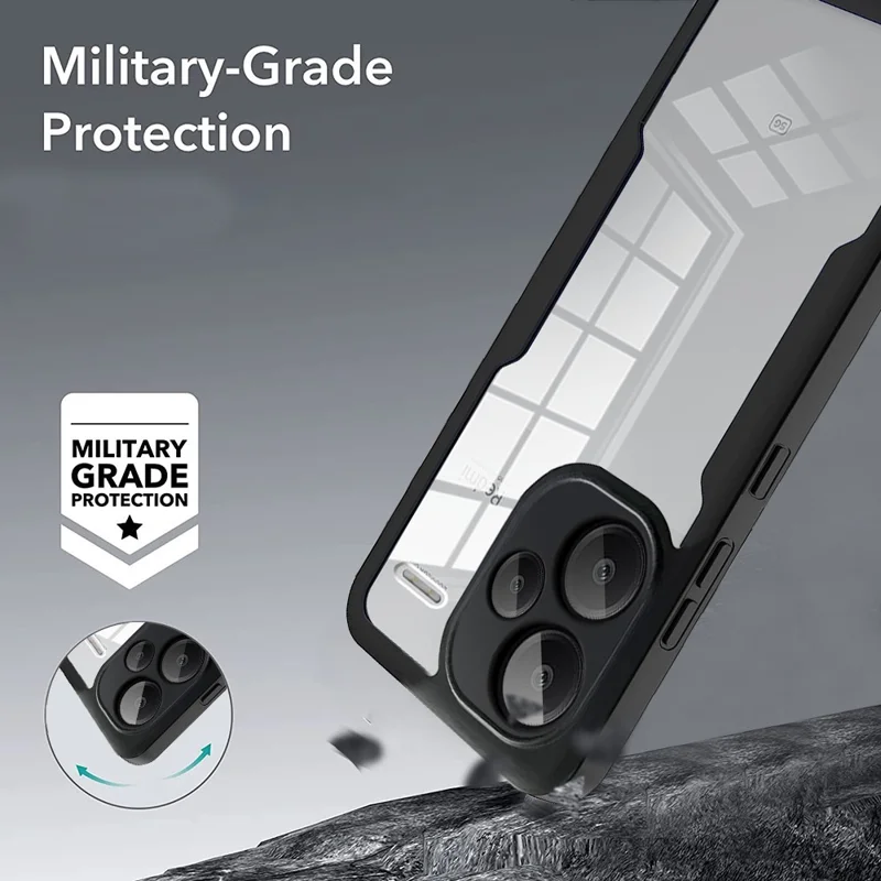 Para Xiaomi Redmi Note 13 Pro+ 5G Capa Acrílica + Capa de Telefone Transparente de TPU com Película de Proteção de Tela PET - Verde