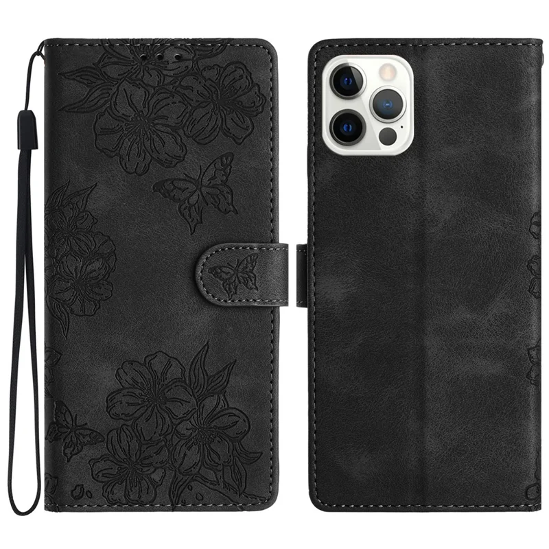 Für iPhone 13 Pro Max PU-Leder-Handyhülle Skin-Touch-Feeling Brieftasche Handyhülle - Schwarz