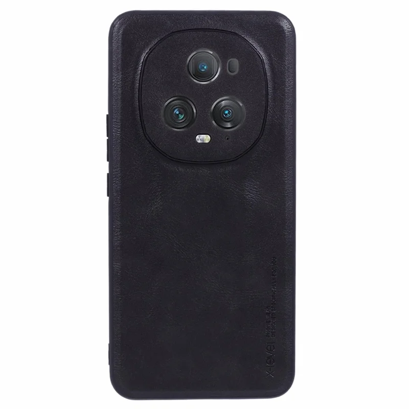 X-LEVEL Bojue-3 Series For Honor Magic5 Ultimate 5G Case Leather+TPU+PC Hybrid Phone Cover - Black