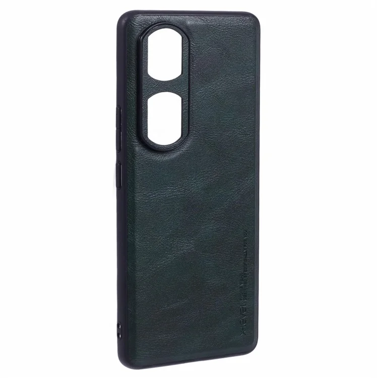 X-LEVEL Bojue-3 Series For 	Honor 90 Pro Case Slim PU Leather Back Cover Hard PC Soft TPU - Midnight Green