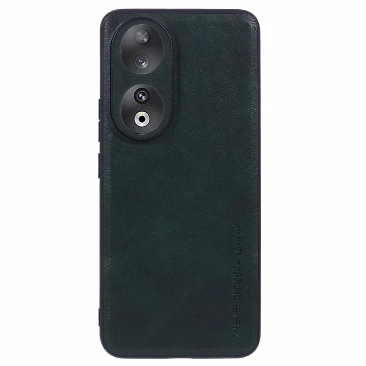 X-LEVEL Bojue-3 Series For Honor 90 Case Leather+TPU+PC Phone Cover - Midnight Green