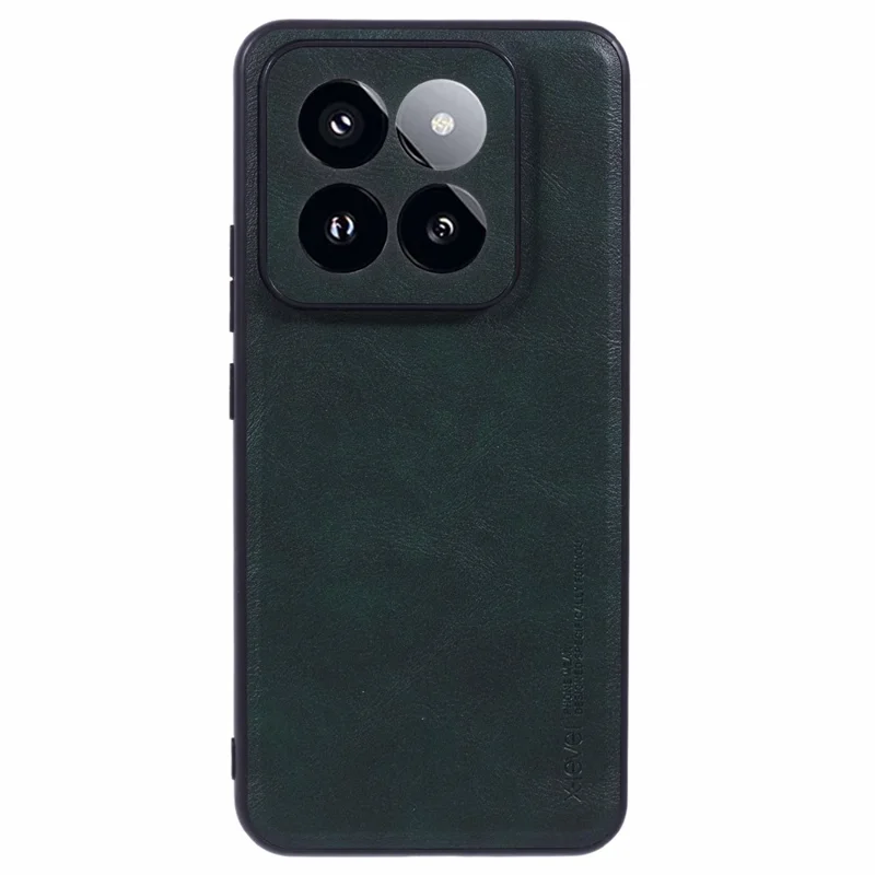 X-LEVEL Bojue-3 Series Per Xiaomi 14 Pro Slim Case Pelle+PC+TPU Ibrida Cover Per Telefono - Verde Mezzanotte
