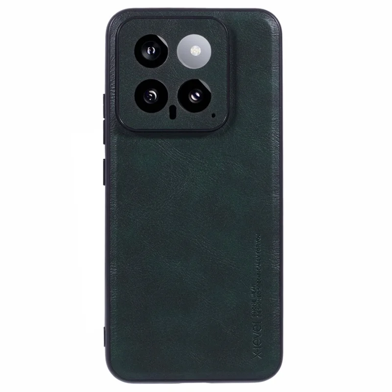 X-LEVEL Bojue-3 Series For Xiaomi 14 Case Leather Coating Phone Cover - Midnight Green