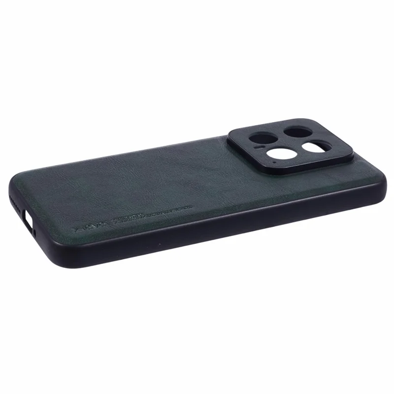 X-LEVEL Bojue-3 Series For Xiaomi 14 Case Leather Coating Phone Cover - Midnight Green