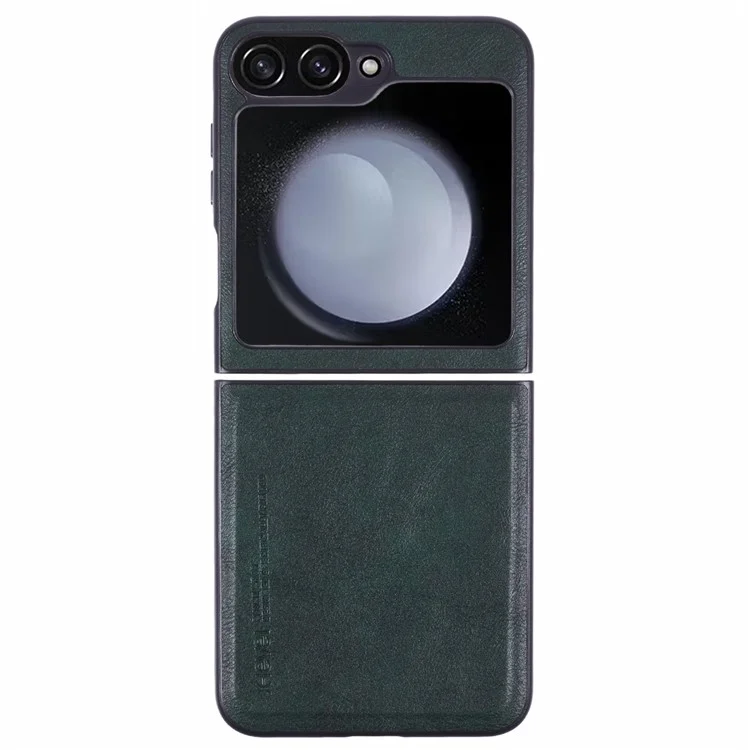 X-LEVEL Bojue-3 Series Para Samsung Galaxy Z Flip6 5G Case Leather+TPU+PC Anti-Fall Cell Phone Cover - Midnight Green