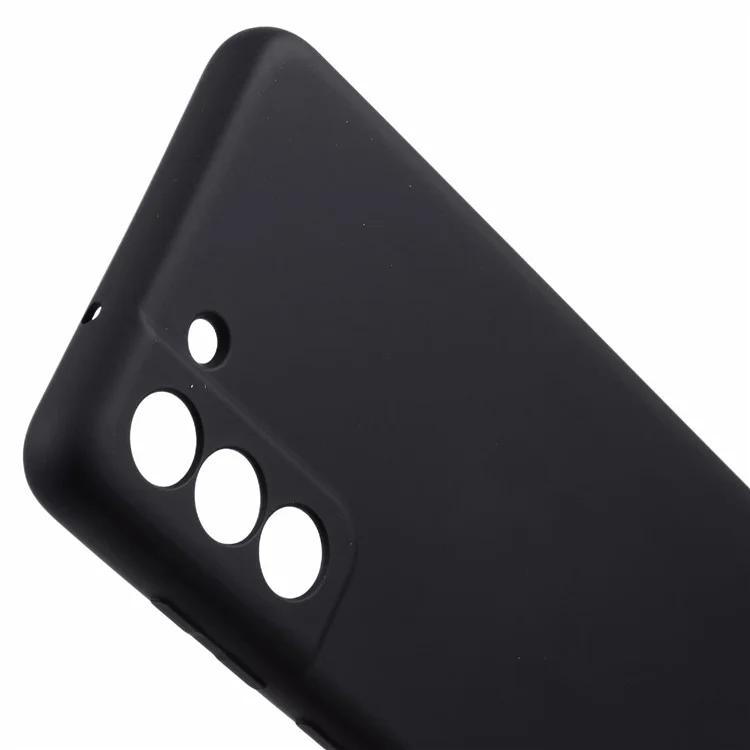 X-LEVEL Para Samsung Galaxy S21 FE 5G Funda del Teléfono Textura de Silicona Líquida Anticorrosión Cubierta TPU - Negro