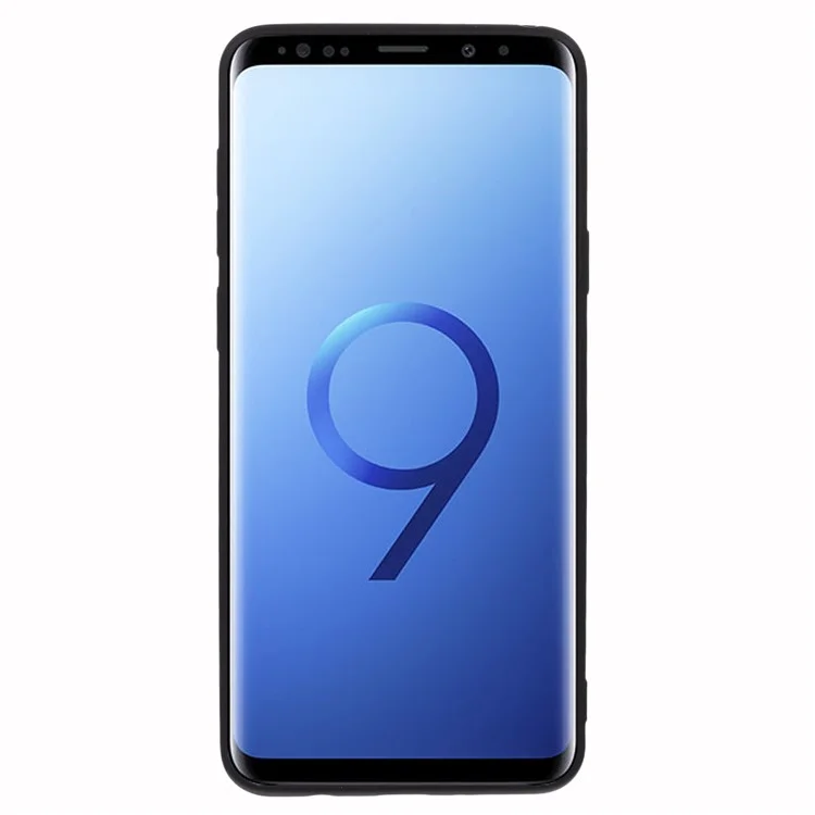 X-LEVEL Per Samsung Galaxy S9+ Anti-Graffio TPU Custodia Telefonica Texture Silicone Liquido - Nero