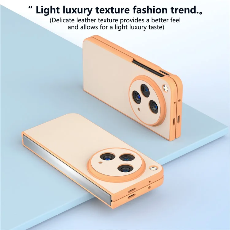 Für Oppo Find N3 5G Case PU Leder + Hard PC Shell Handyhülle - Hellrosa