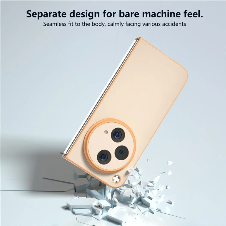 Für Oppo Find N3 5G Case PU Leder + Hard PC Shell Handyhülle - Hellrosa