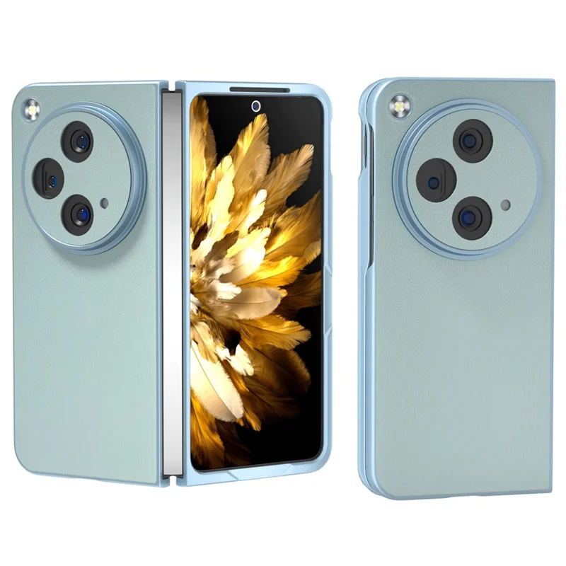 For Oppo Find N3 5G Case PU Leather + Hard PC Shell Phone Cover - Baby Blue