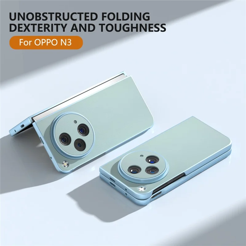 For Oppo Find N3 5G Case PU Leather + Hard PC Shell Phone Cover - Baby Blue