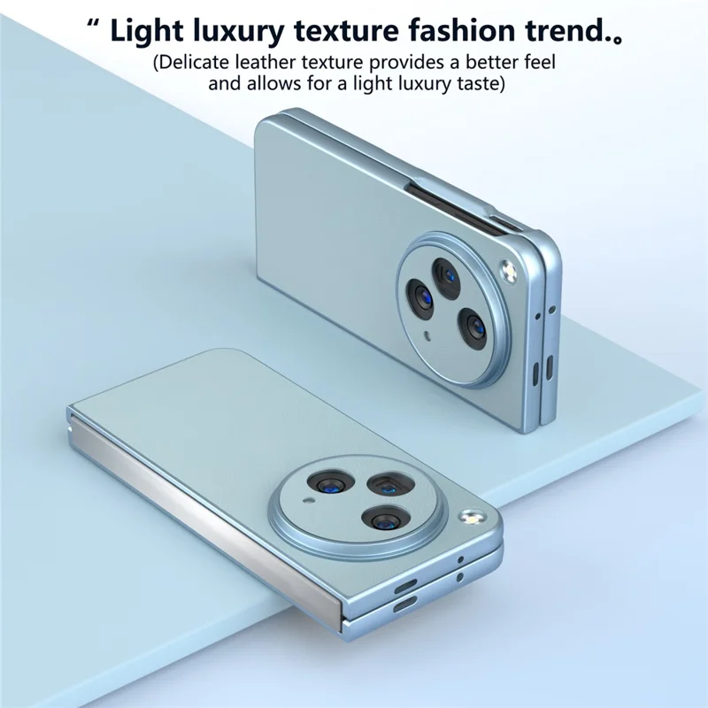 For Oppo Find N3 5G Case PU Leather + Hard PC Shell Phone Cover - Baby Blue