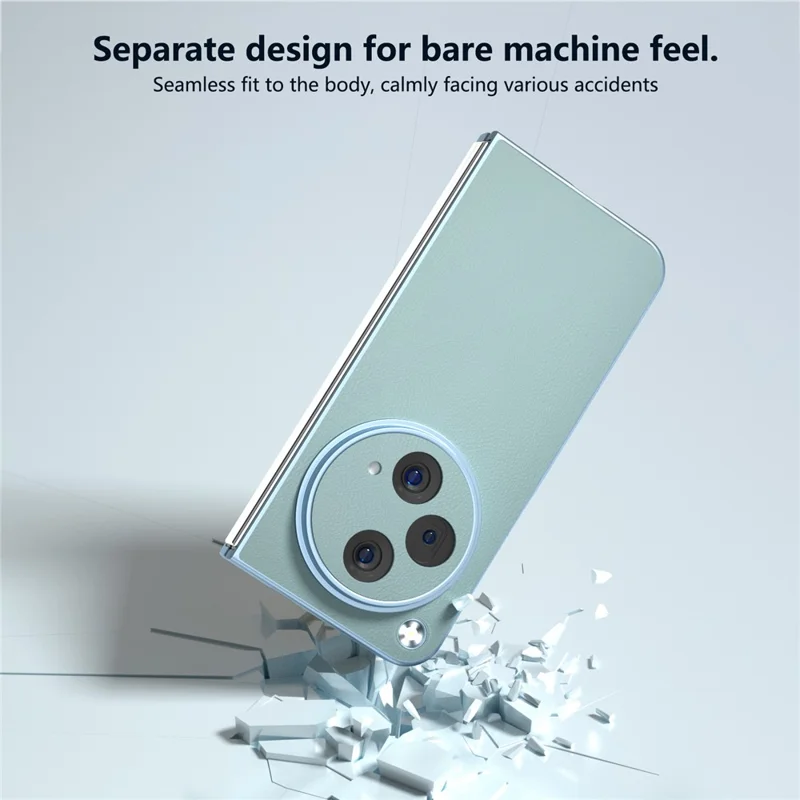 For Oppo Find N3 5G Case PU Leather + Hard PC Shell Phone Cover - Baby Blue