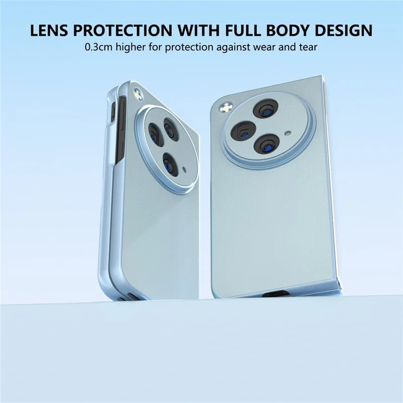 For Oppo Find N3 5G Case PU Leather + Hard PC Shell Phone Cover - Baby Blue