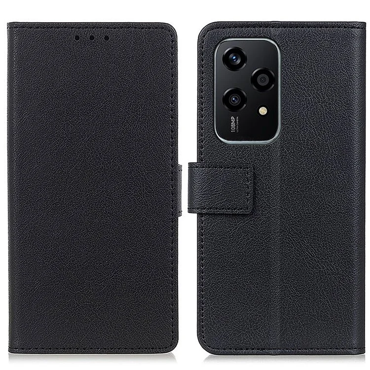 For Honor 200 Lite Case PU Leather Wallet Phone Cover with Magnetic Clasp - Noir