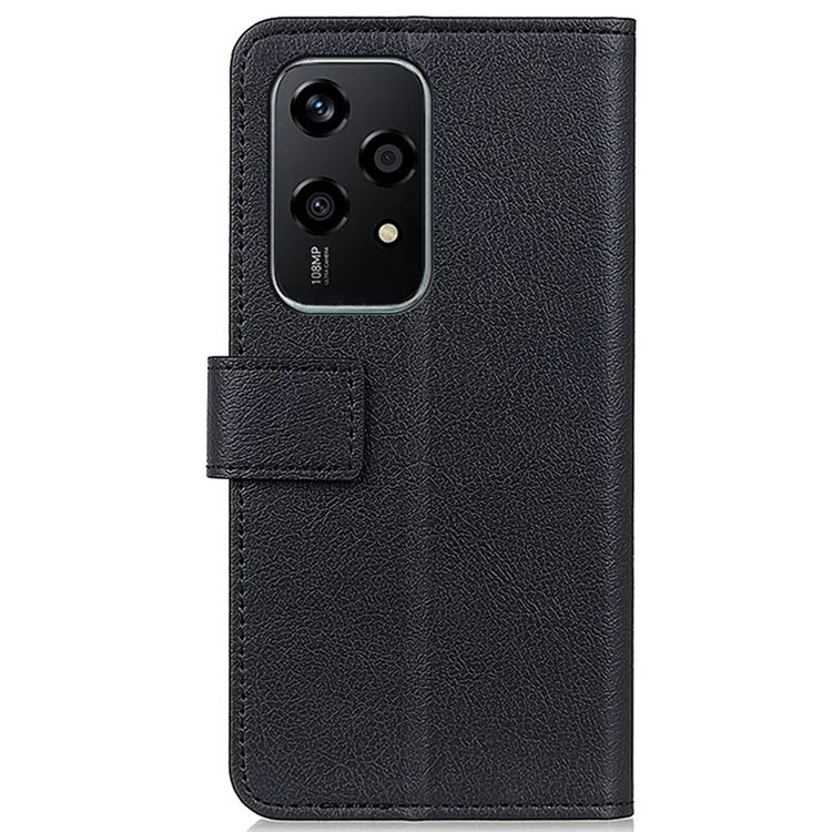 For Honor 200 Lite Case PU Leather Wallet Phone Cover with Magnetic Clasp - Noir
