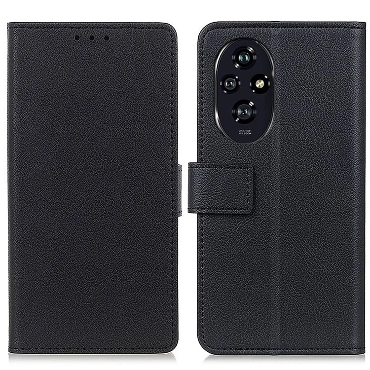 For Honor 200 Pro 5G Case PU Leather Flip Folio Wallet Phone Cover - Black