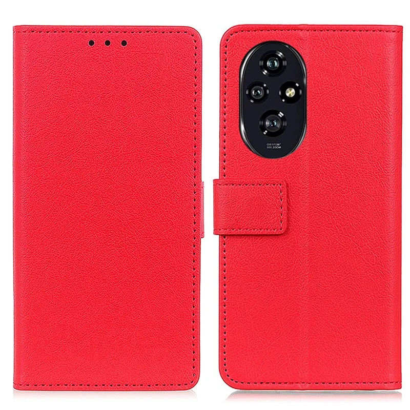 For Honor 200 Pro 5G Case PU Leather Flip Folio Wallet Phone Cover - Red