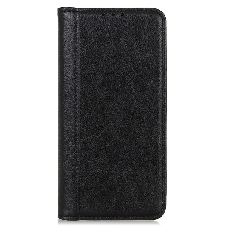 For Honor 200 Pro 5G Case Split Leather Litchi Texture Phone Cover Wallet Stand - Black