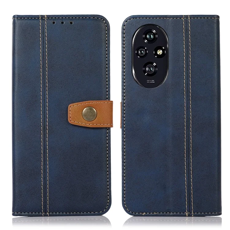 Para Honor 200 5G Case Calf Texture Folio Leather Phone Cover - Azul