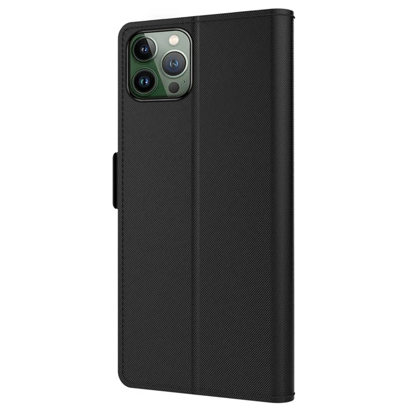 Per iPhone 16 Pro Max Case PU Leather Card Slot Mirror Folio Phone Cover - Nero
