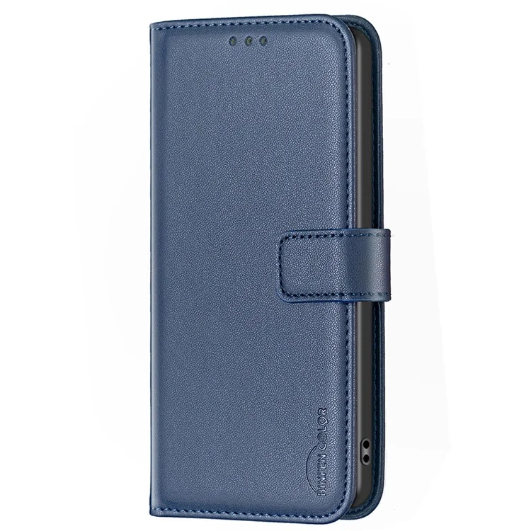 BINFEN COLOR BF17 For Honor 200 Pro 5G Wallet Case PU Leather Flip Phone Cover - Blue