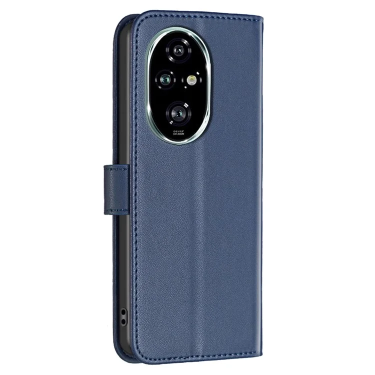 BINFEN COLOR BF17 For Honor 200 Pro 5G Wallet Case PU Leather Flip Phone Cover - Blue