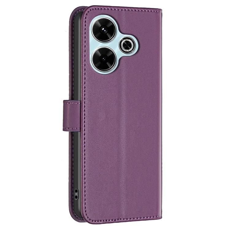 BINFEN COLOR BF17 Pour Xiaomi Redmi 13 5G / 13 4G / Poco M6 4G Étui Portefeuille Support en Cuir pour Téléphone - Violet Foncé