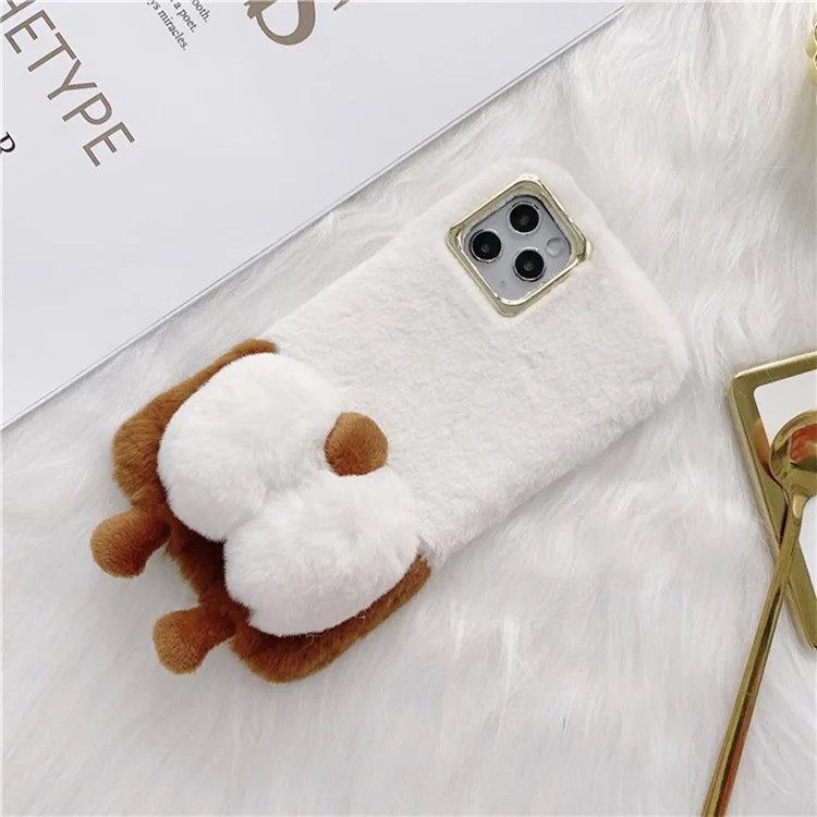 Für Iphone 14 Pro Max Fluffy Phone Case Warm Warm Plüsch+tpu Weiche Telefonschalenabdeckung - Weiß