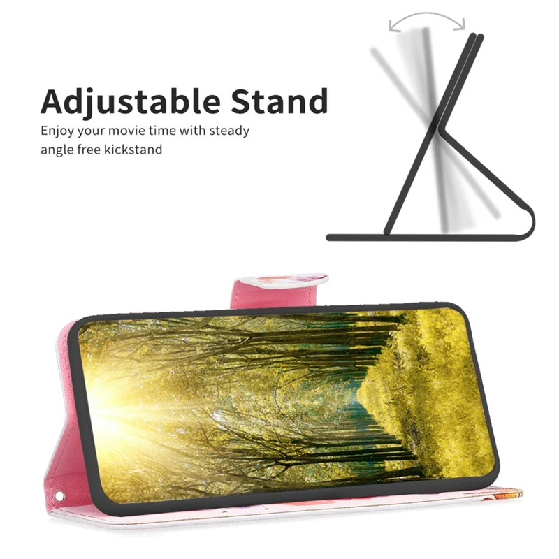 For Realme Note 60x 4G / C63 4G / C61 4G Case Pattern PU Leather Phone Cover Card Slots Folding Stand - Two Butterflies