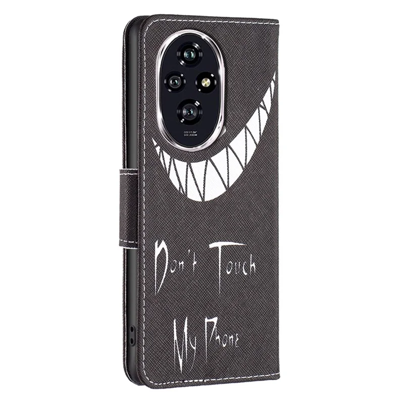 For Honor 200 5G Case PU Leather Pattern Wallet Phone Cover - Don't Touch My Phone