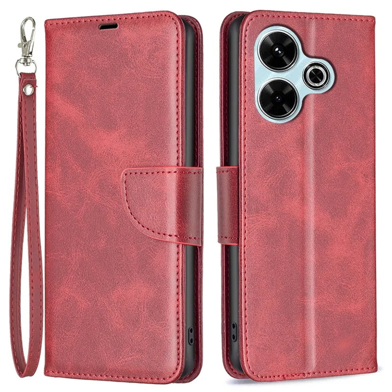 For Xiaomi Redmi 13 5G / 13 4G / Poco M6 4G Case Wallet Leather Phone Cover Flip Stand - Red