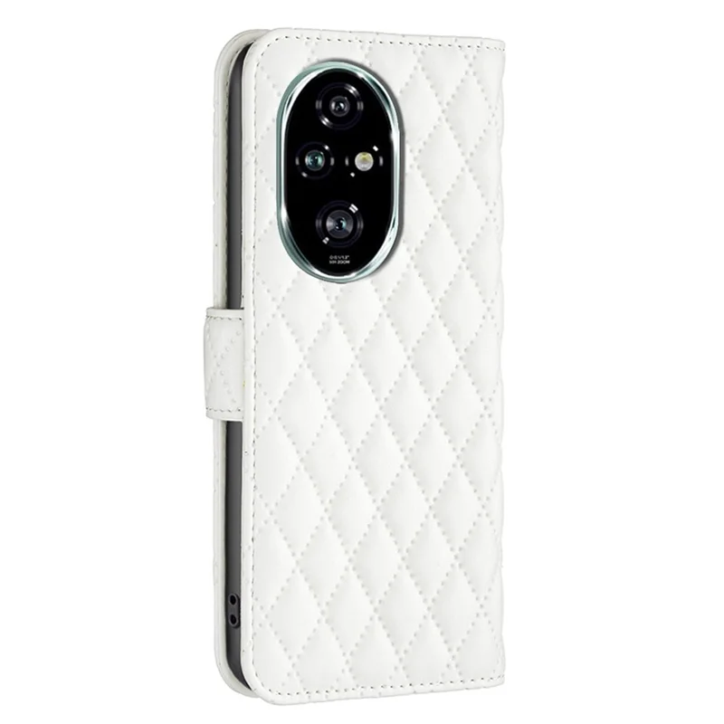 BINFEN COLOR BF Style-14 For Honor 200 Pro 5G Wallet Case Rhombus Leather Phone Cover - White