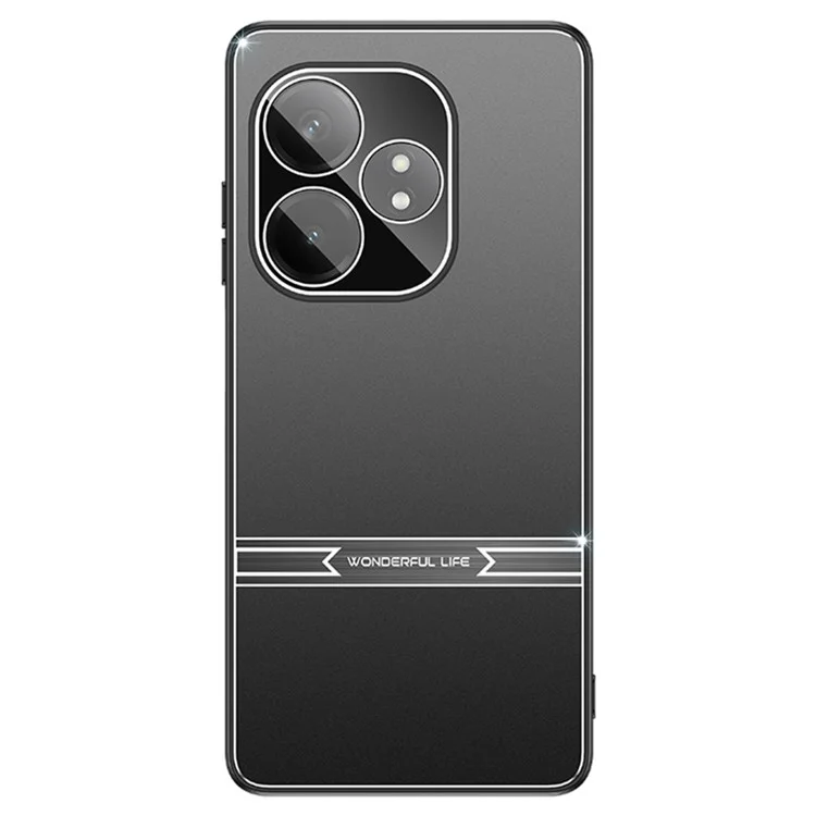 Para Realme GT Neo6 5G / Neo6 SE 5G / 6T 5G Carcasa de teléfono móvil Funda trasera mate de metal+PC+TPU - Negro+Negro cepillado