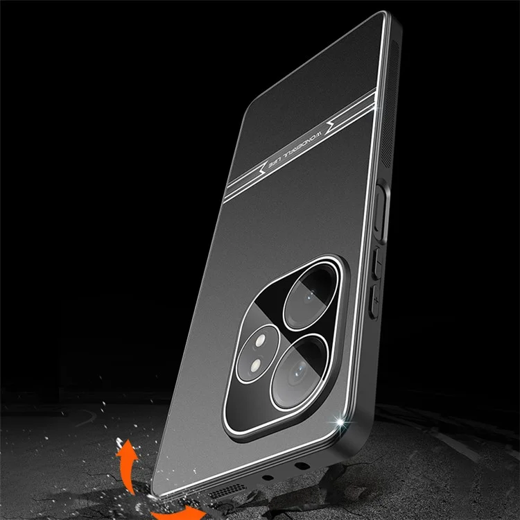Para Realme GT Neo6 5G / Neo6 SE 5G / 6T 5G Carcasa de teléfono móvil Funda trasera mate de metal+PC+TPU - Negro+Negro cepillado