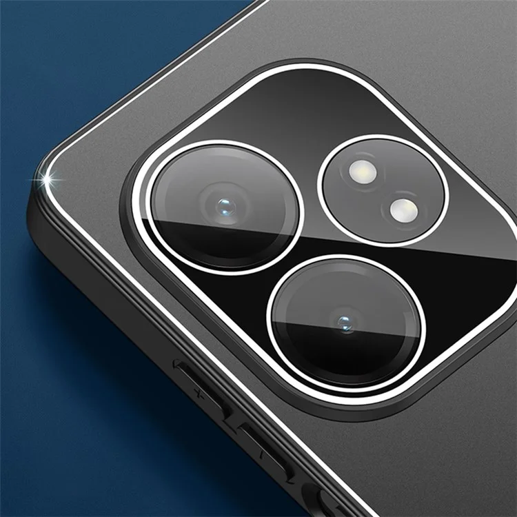 Para Realme GT Neo6 5G / Neo6 SE 5G / 6T 5G Carcasa de teléfono móvil Funda trasera mate de metal+PC+TPU - Negro+Negro cepillado