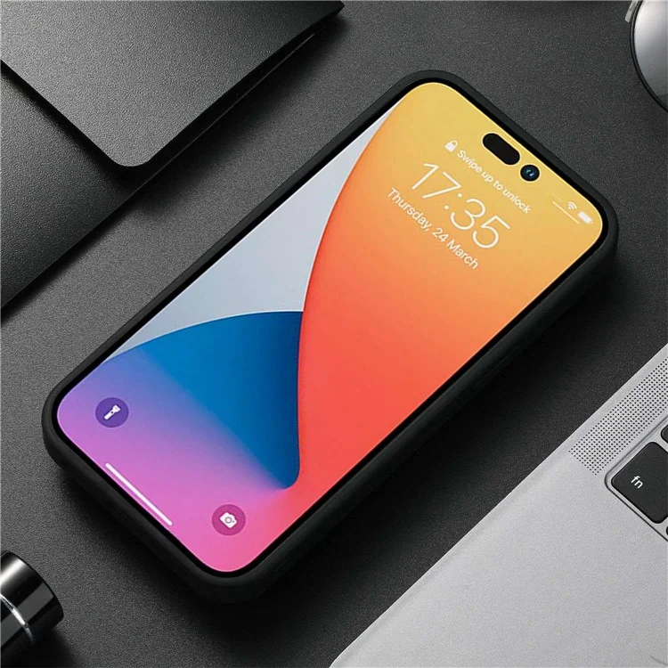 Para Iphone 14 Pro Max Wood Case TPU Edge Caixa de Madeira Caixa de Choque à Prova de Choque Com Suporte de Cartão Magnético Destacável - Noz