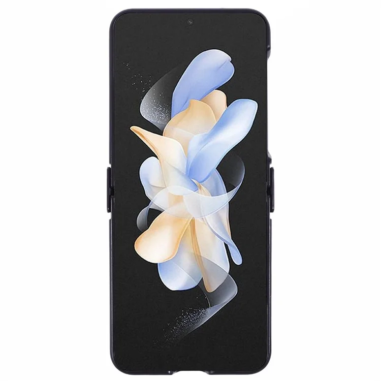 Чехол для Samsung Galaxy Z Flip4 5G, кожаный + пластиковое шарнирное ударопрочное покрытие, блестящие стразы - черный